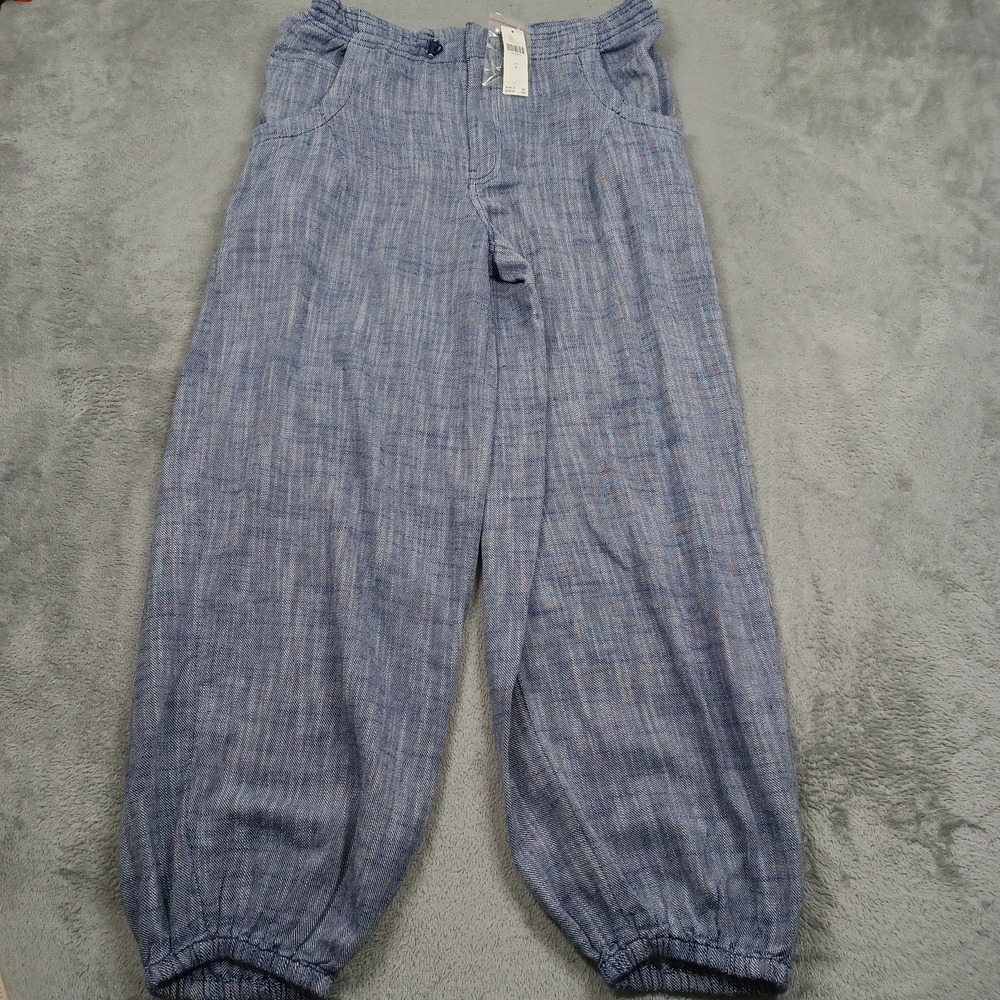 Pilcro Blue Chambray Relaxed Drawstring Trousers